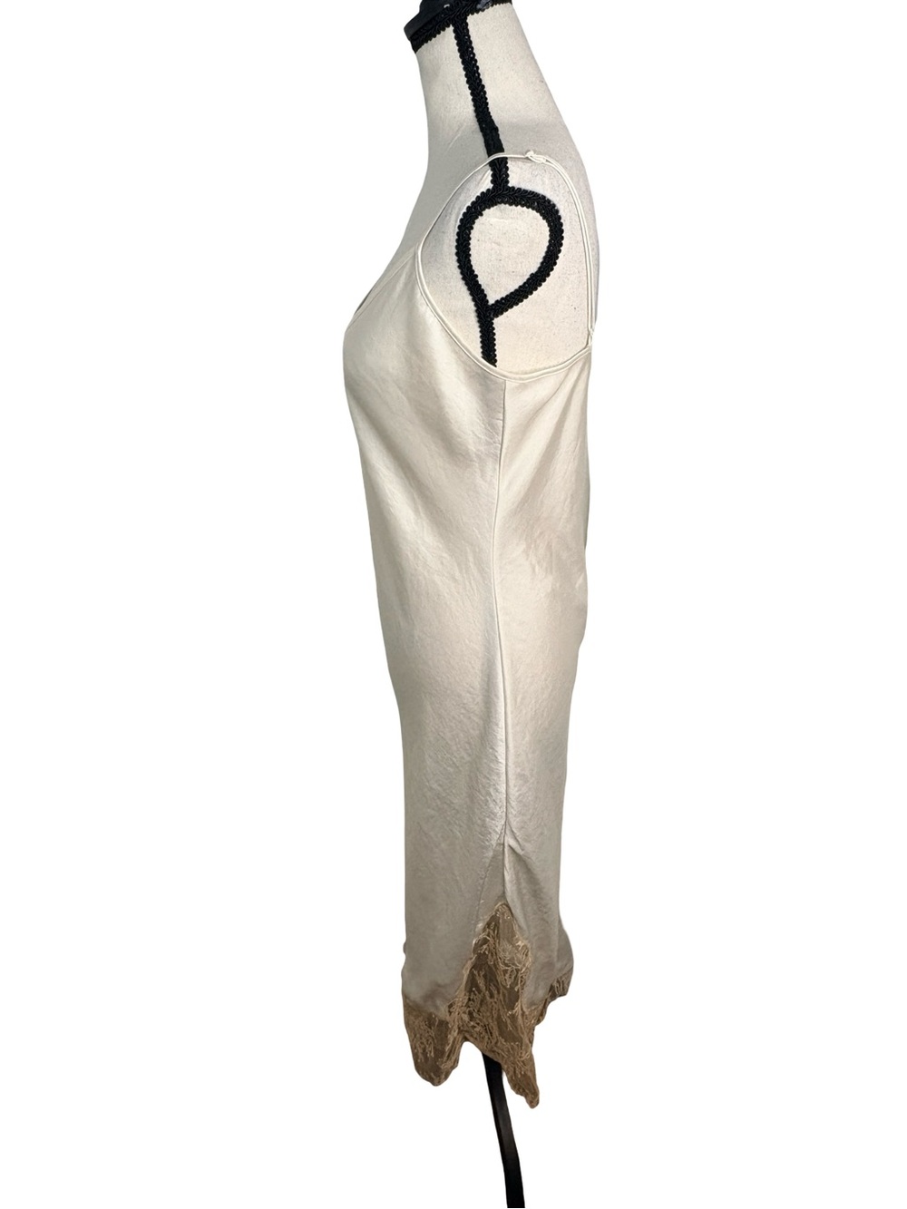 Wilfred Sonnet Satin Lace Trim Slip Midi Dress Light Birch M - Picture 3 of 11